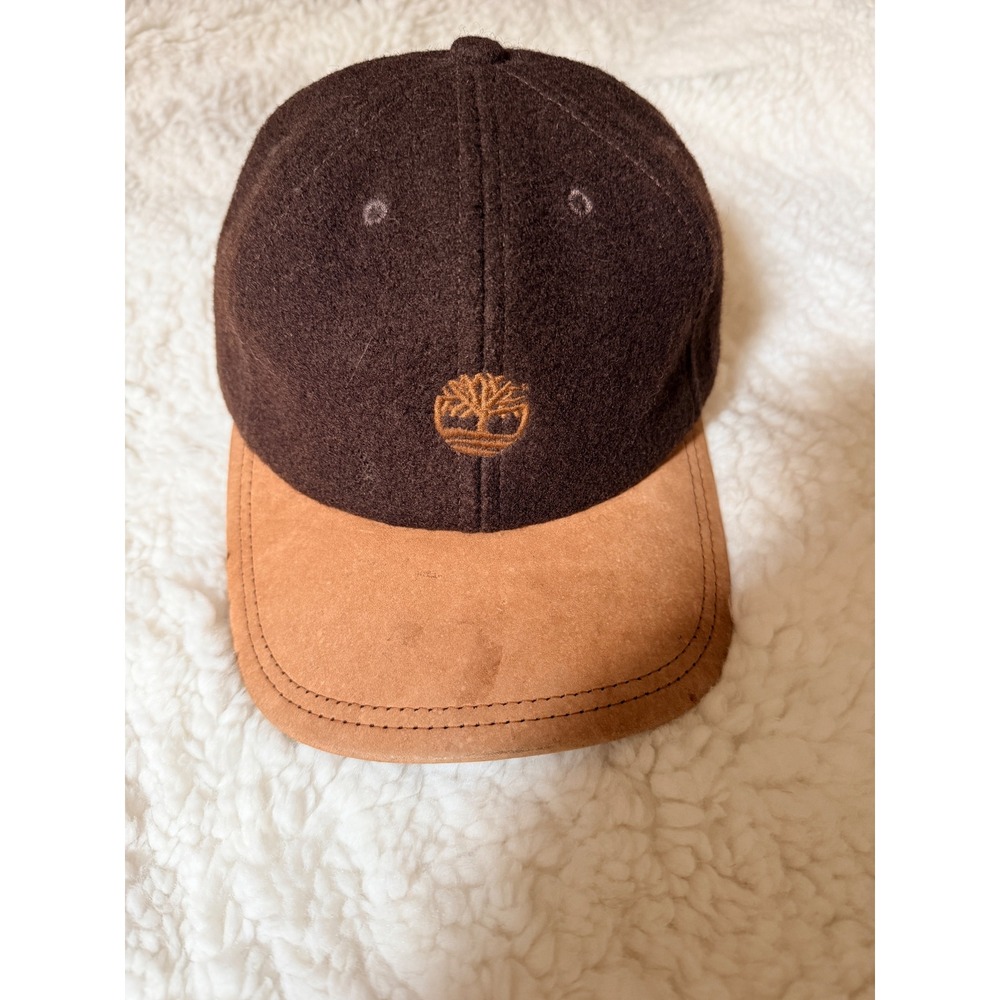 Timberland Weathergear Brown Wool Suede Brim Baseball Cap Adjustable Hat Mens